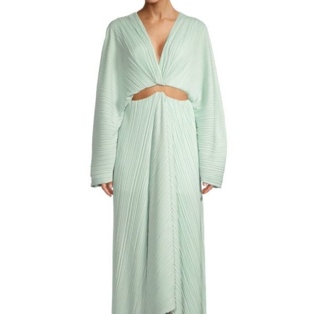 Akila Pliss Cut-Out Maxi Dress